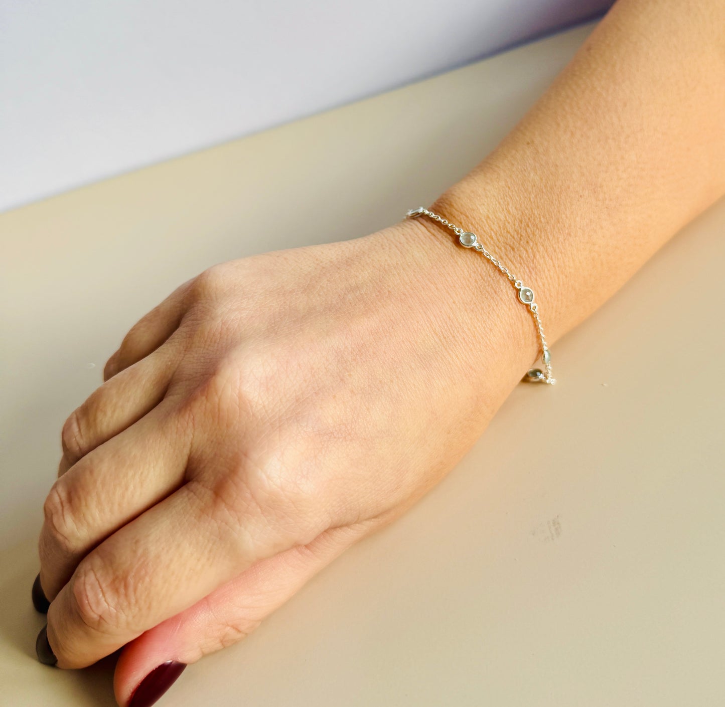 March Birthstone Bracelet — Aquamarine