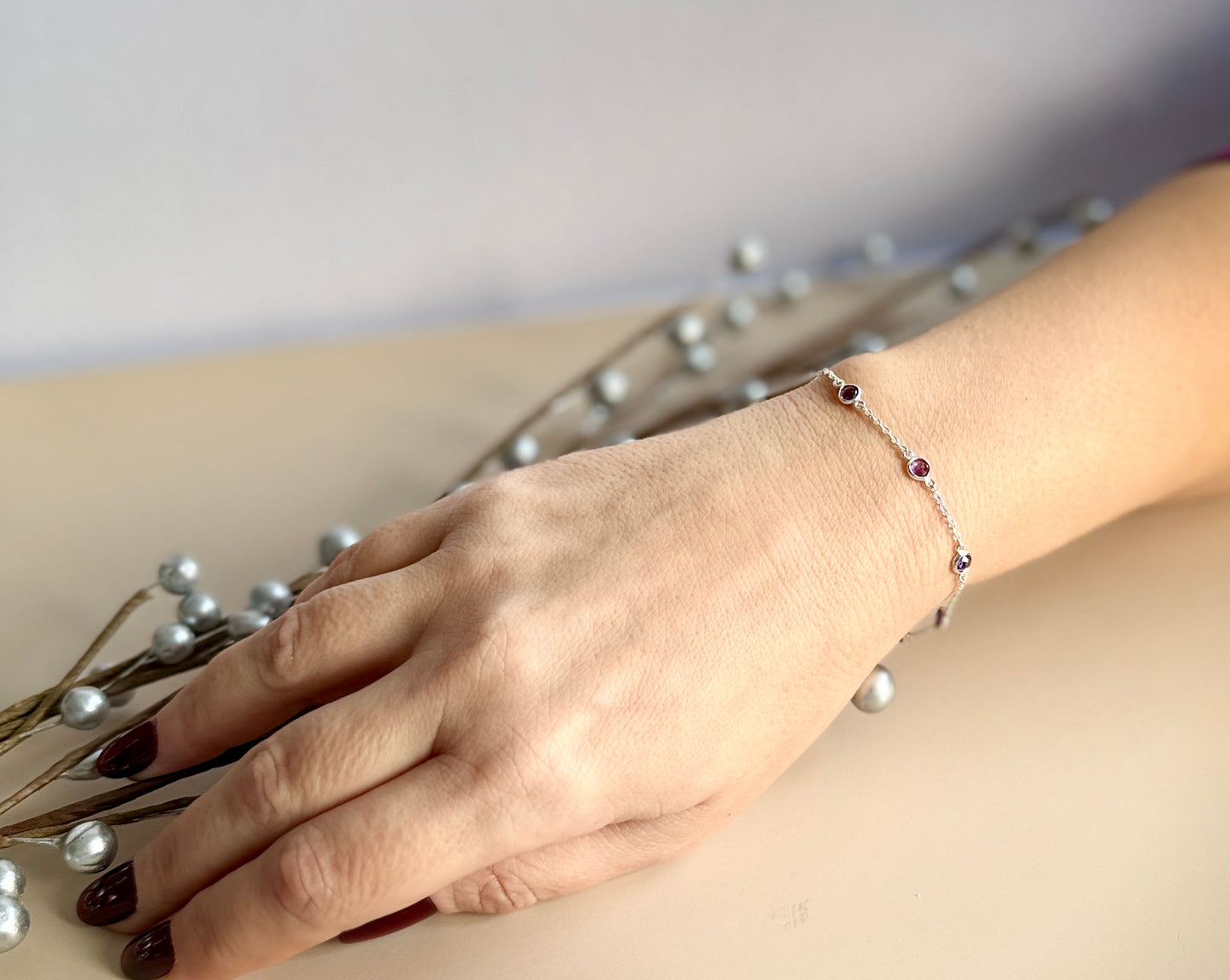 February Birthstone Bracelet — Amethyst