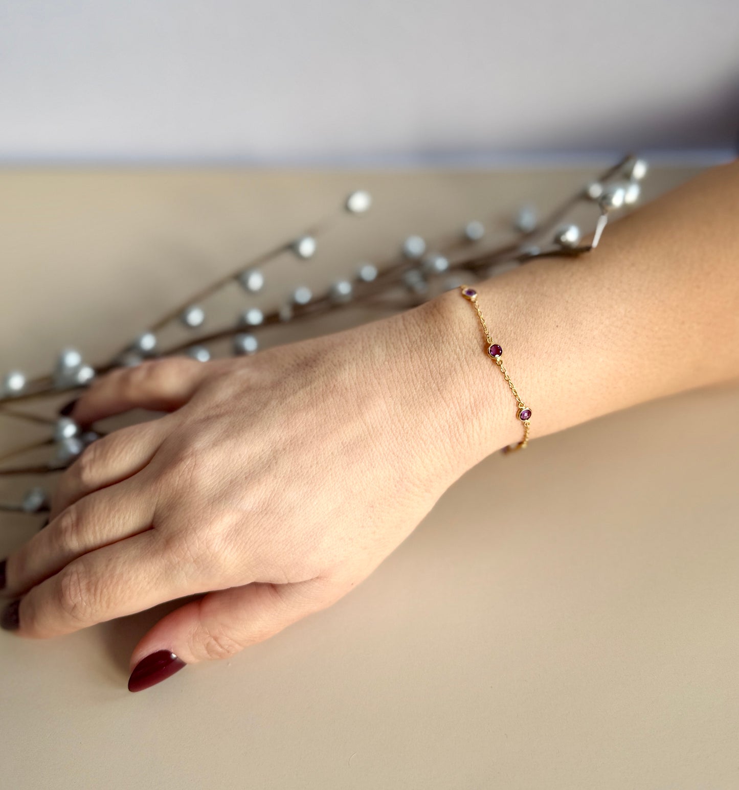 February Birthstone Bracelet — Amethyst