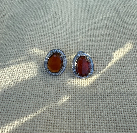 Amber Flame Studs