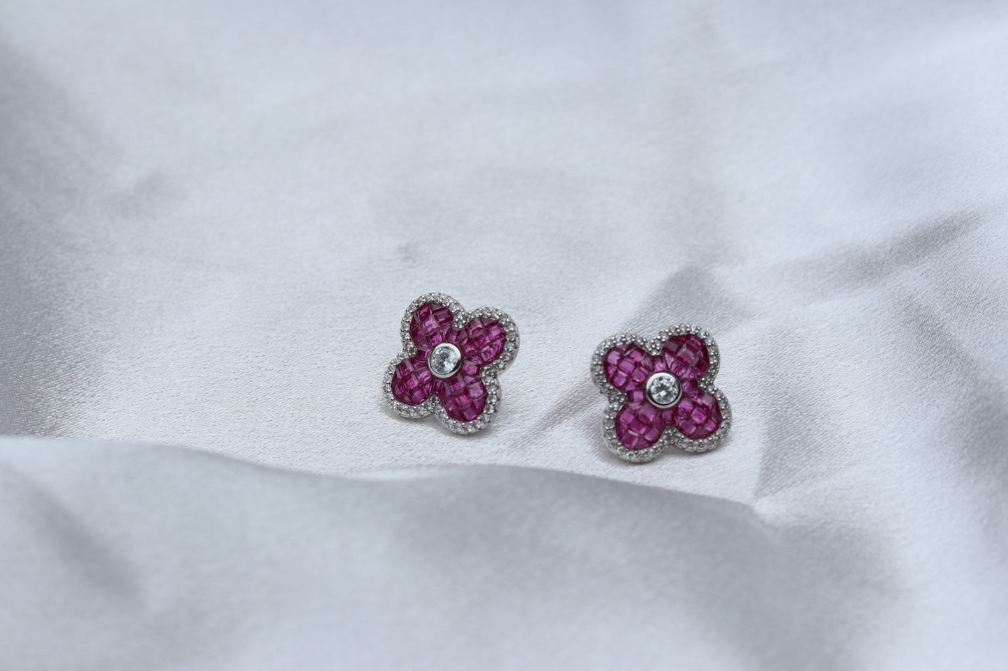 Pink Rose Earrings