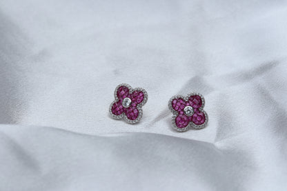 Pink Rose Earrings