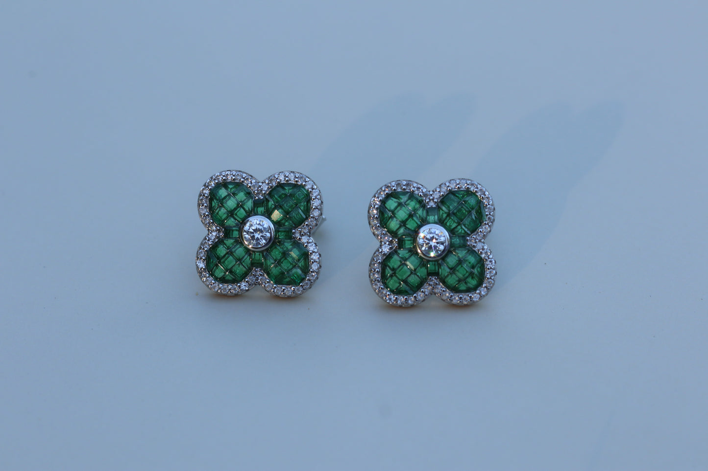 Emerald Rose Earrings