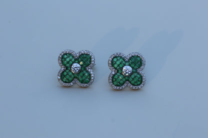 Emerald Rose Earrings