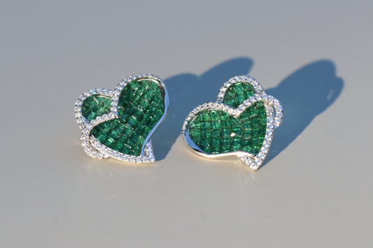 Emerald Heart Earrings & Pendant