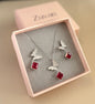 Ruby Flutter Butterfly Necklace Set