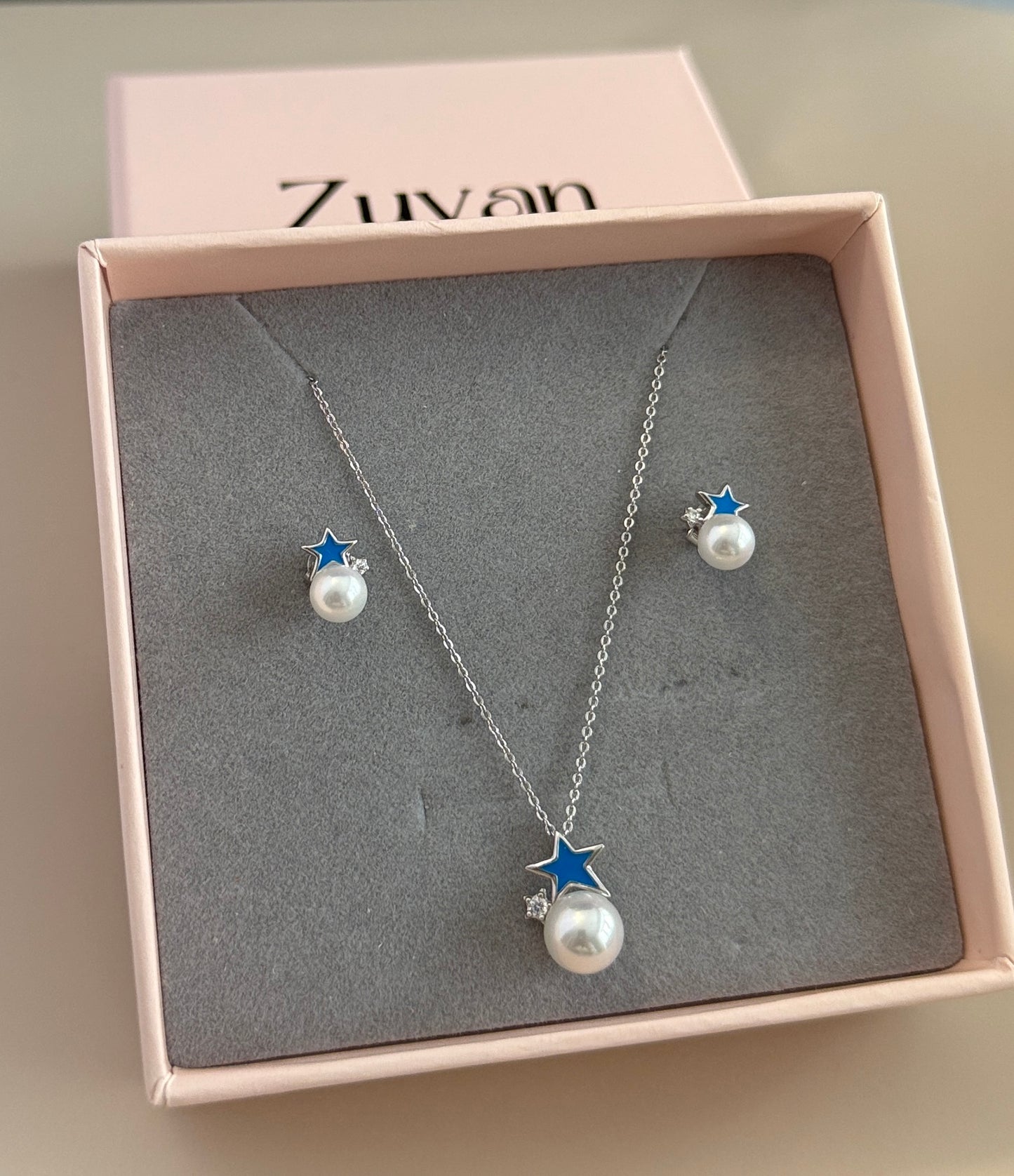 Celestial Pearl & Star Necklace Set