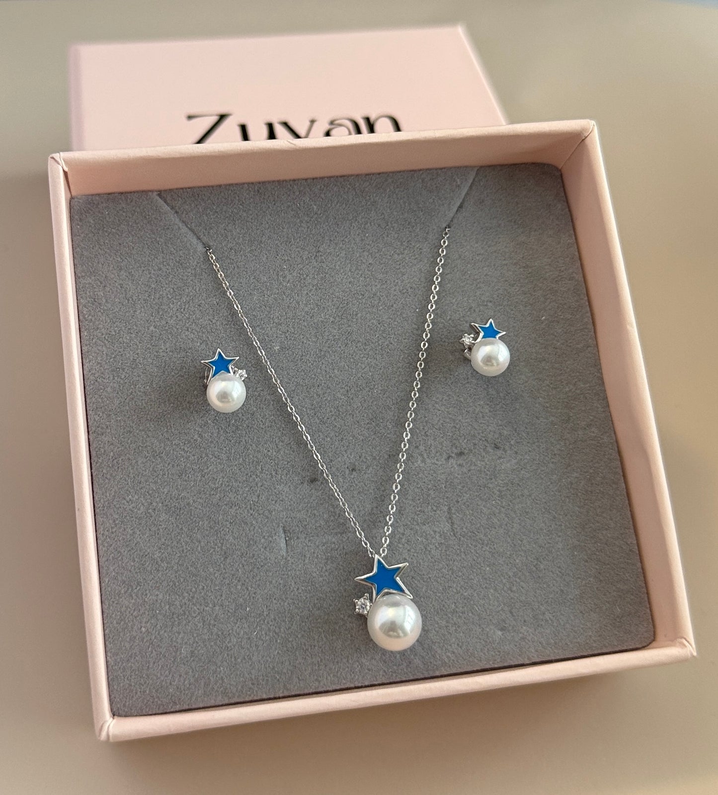 Celestial Pearl & Star Necklace Set