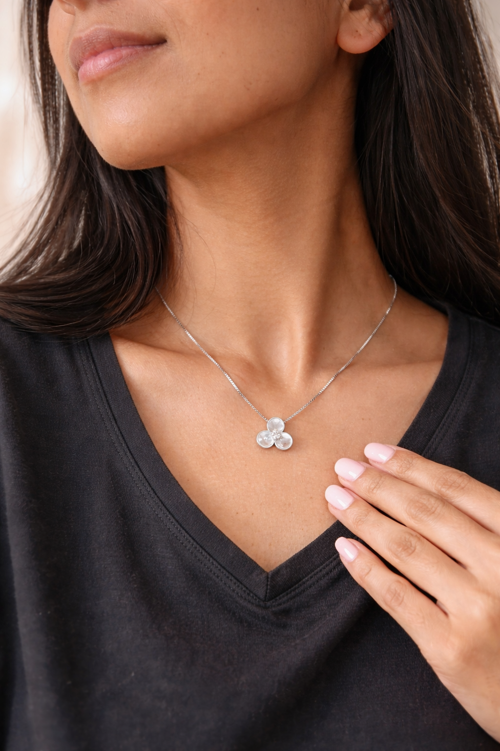 white enamel necklace