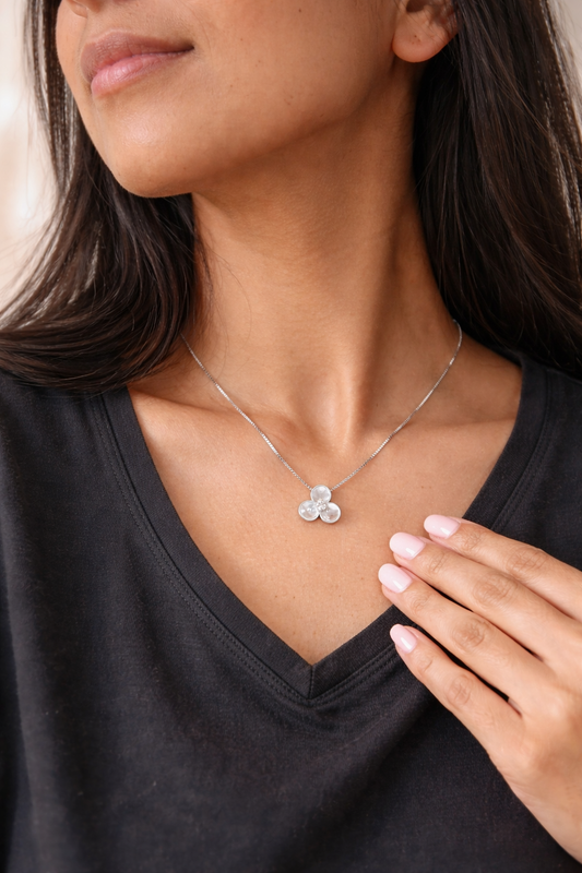 white enamel necklace
