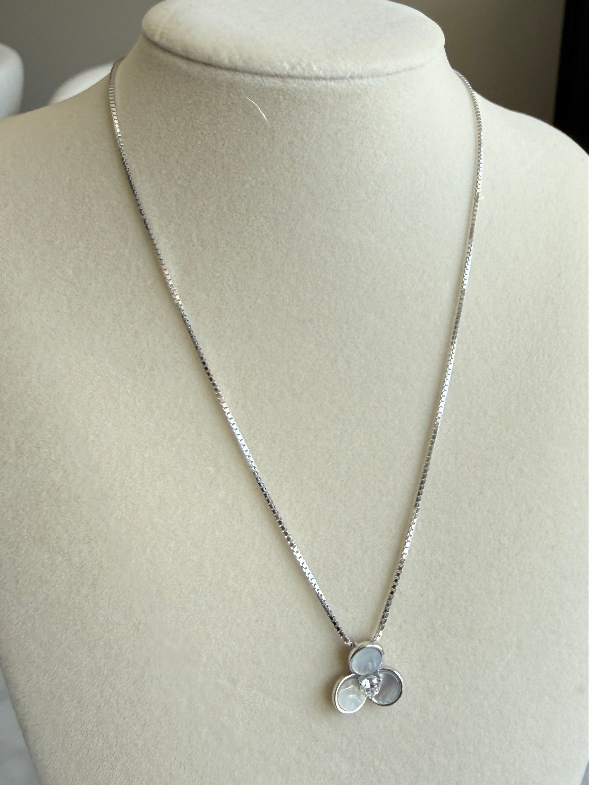 white enamel neckalce