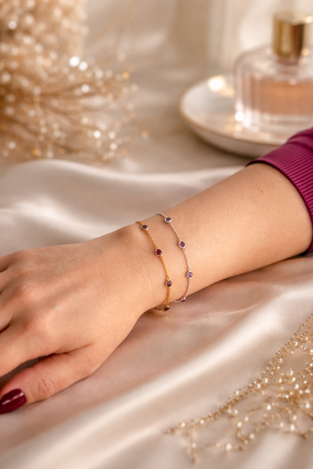 Elegant sterling silver chain bracelet for women, perfect personalized gift