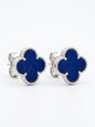 clover earrings lapis lazuri  in silver2