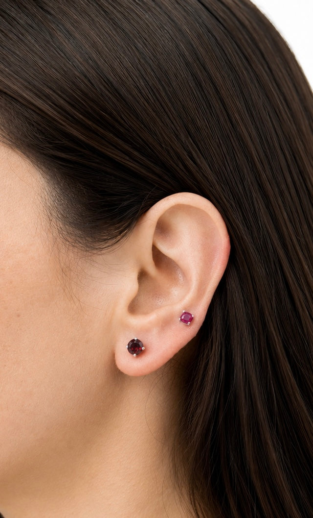 Oval Birthstone Stud Earrings
