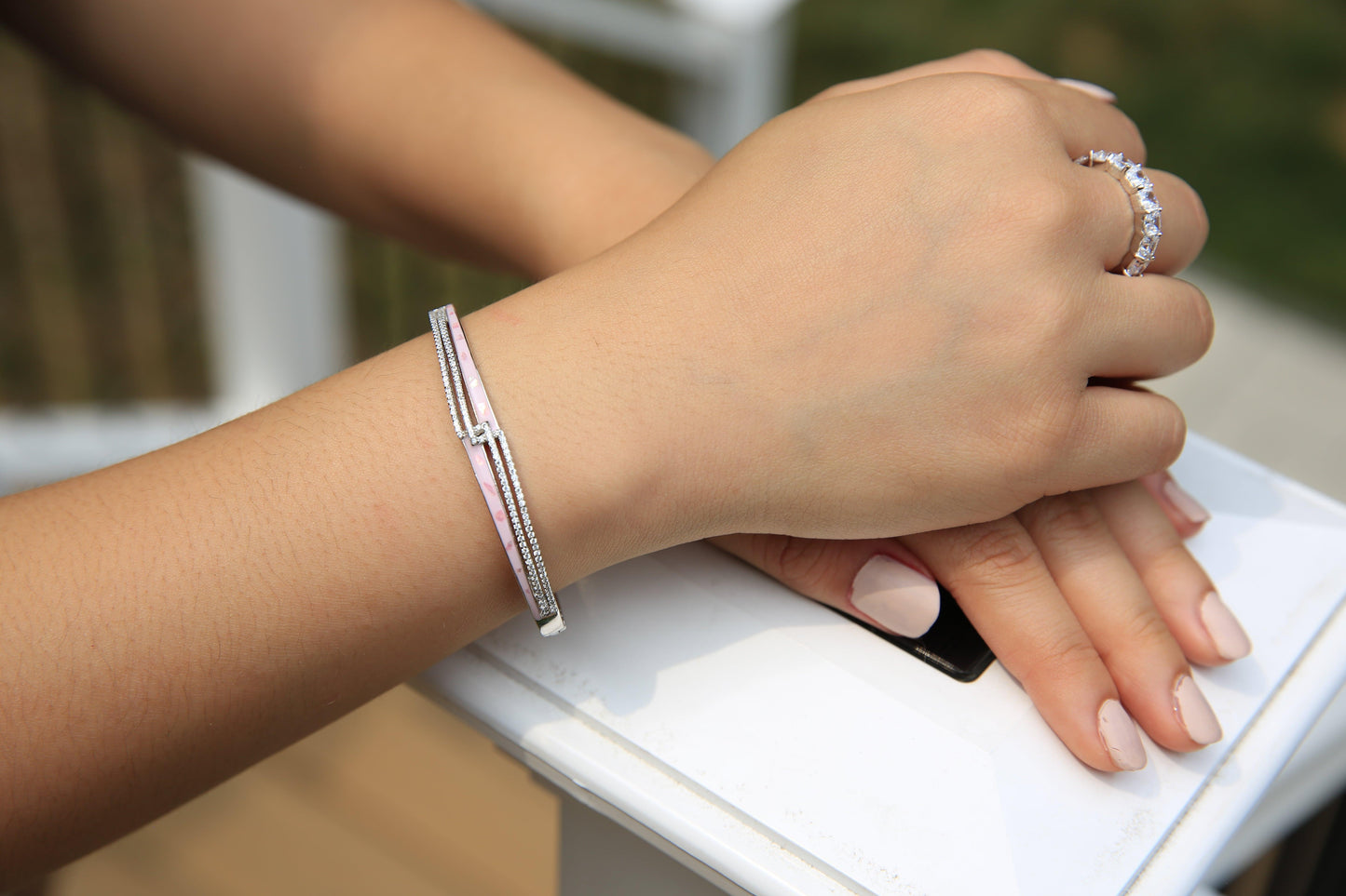 Classic sterling silver bracelet, tarnish-free and stylish for work or casual wear