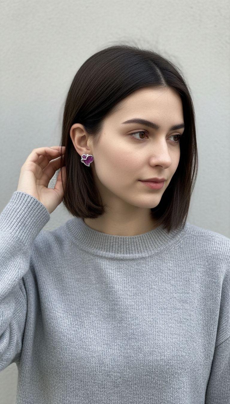 925 sterling silver birthstone earring with premium gemstones, waterproof and tarnish-free