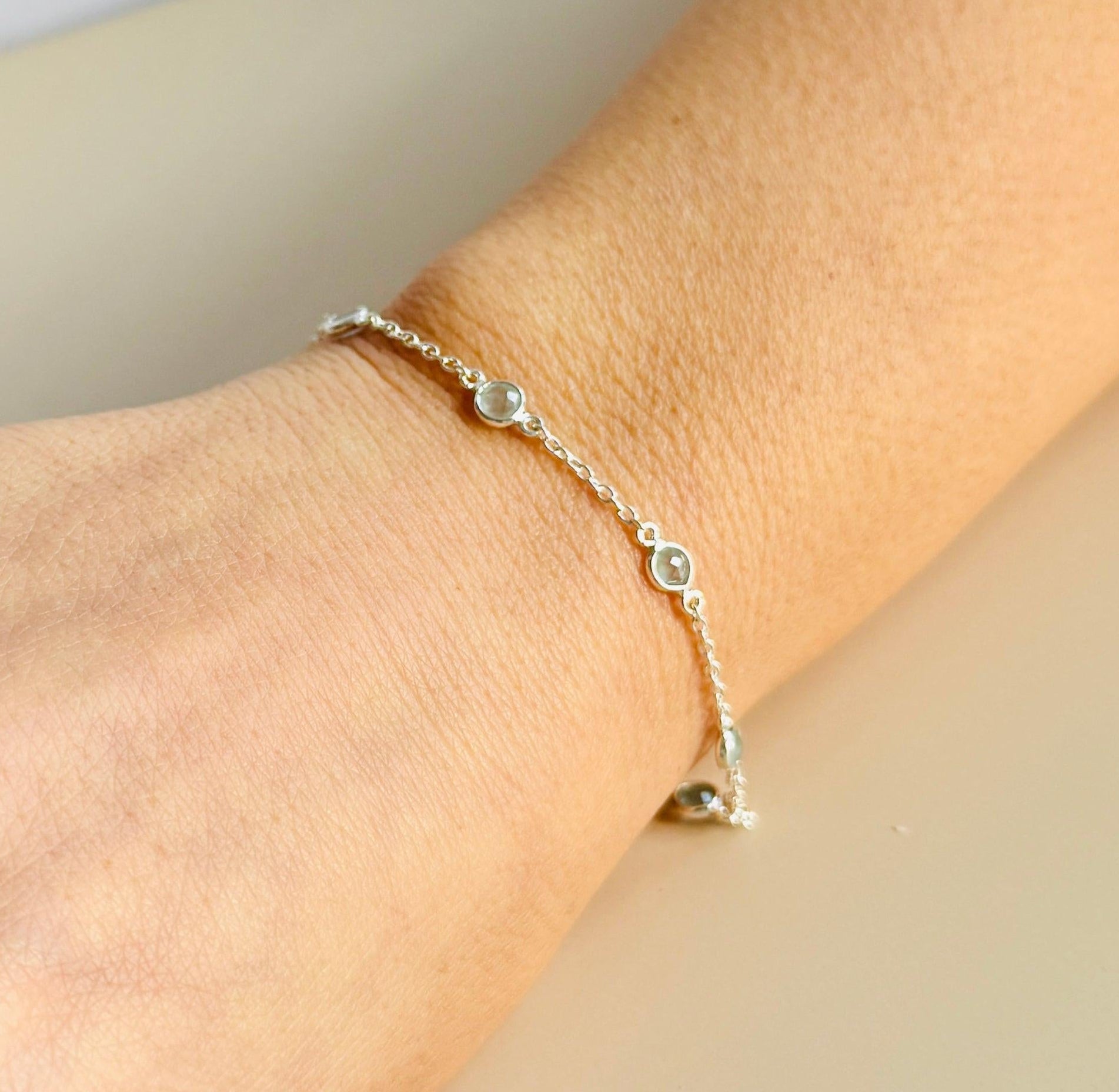 silver aquamarine bracelet 3