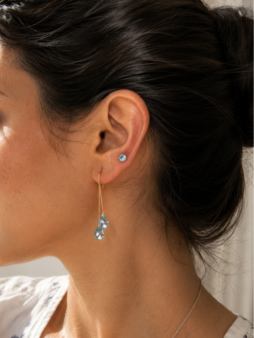 topaz earrings in gold