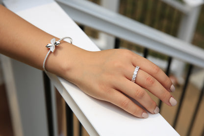 Floral 4-Petal Zirconia Bracelet