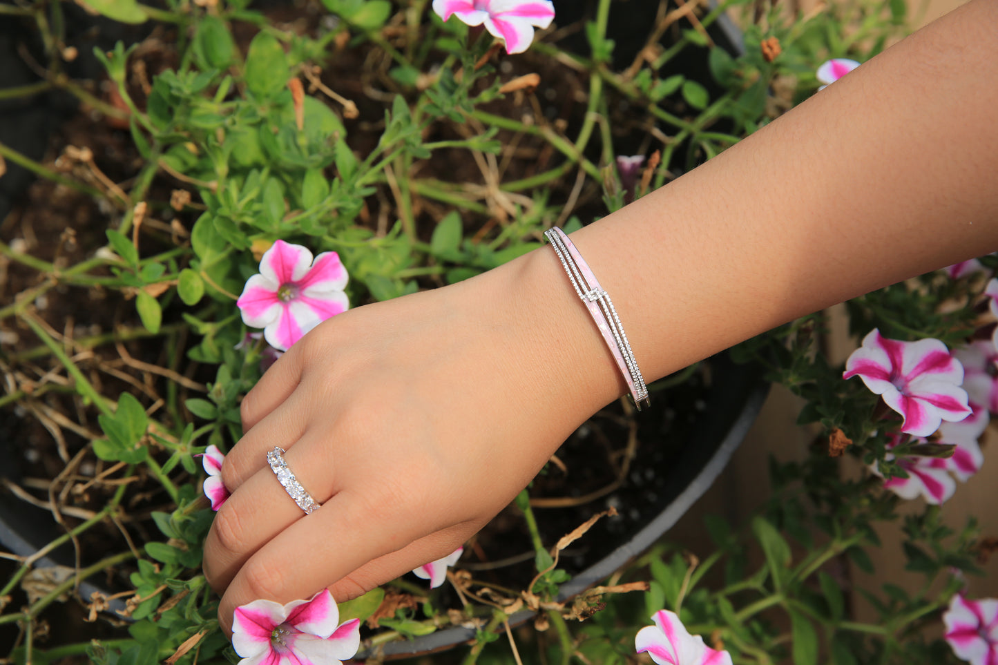 Pink Enameled Bracelet