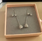 Bow Necklace Set minimal everyday fine jewelry in solid gold and sterling 925 silver with natural gemstones.